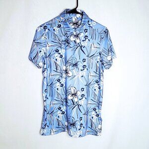 Puma Polo Shirt Women's Medium Mattr Day Dream Print Navy Floral 40 UPF